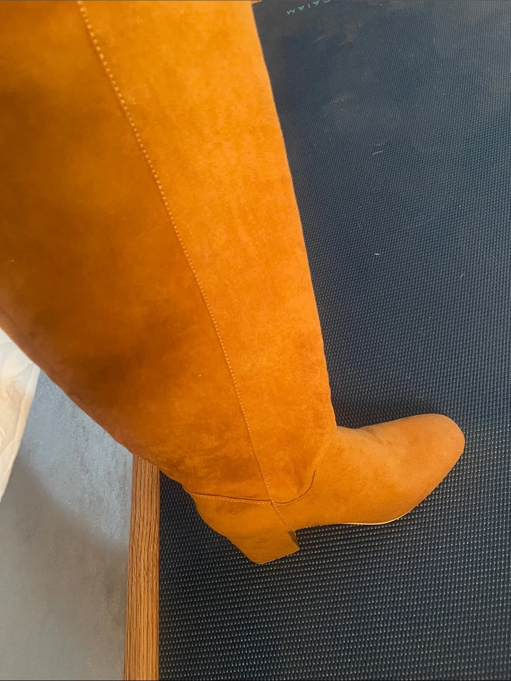 Women's Tall Suede Block Heel Boot - Orange